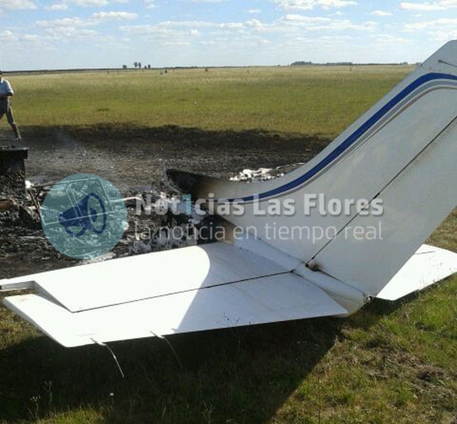 Cayó una avioneta en Las Flores