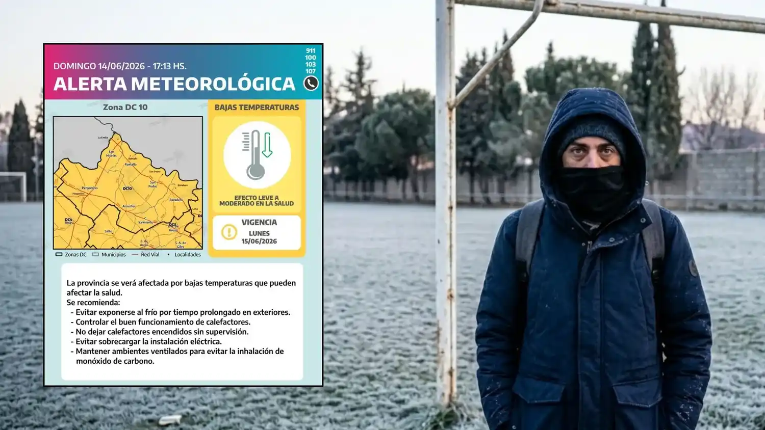 El Servicio Meteorológico Nacional ubicó a San Pedro dentro del mapa de la alerta amarilla.