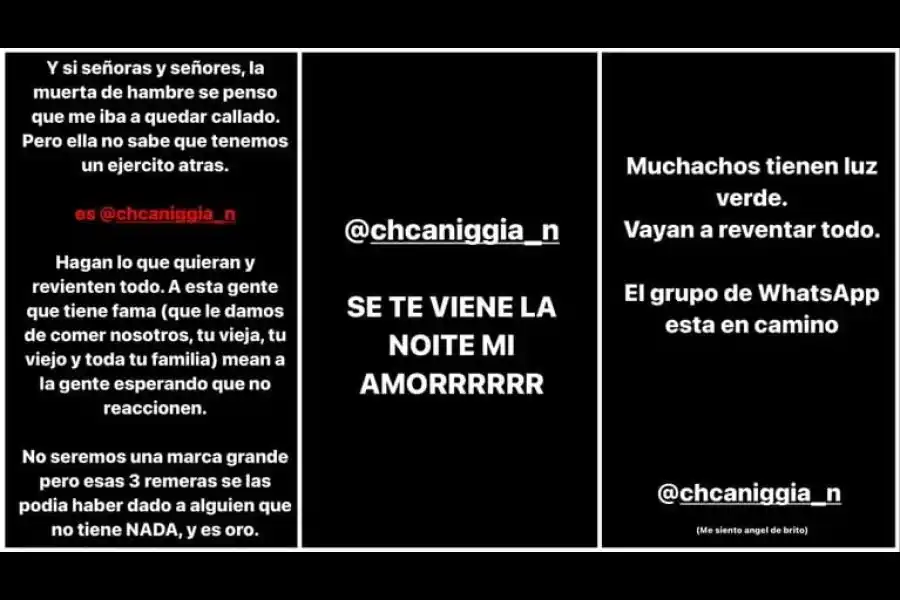 El escrache contra Charlotte Caniggia por parte de un emprendedor al que no cumplió con un canje pautado.