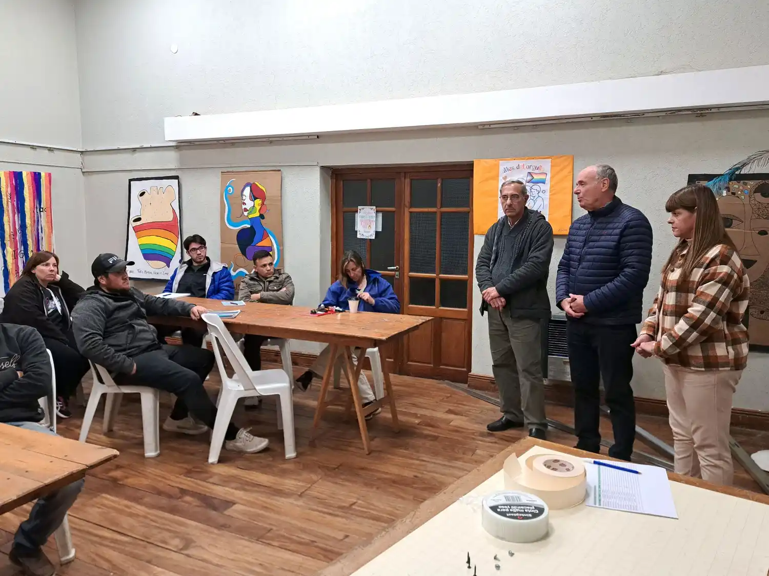 Gizzi acompañó a los alumnos que asisten a las capacitaciones.