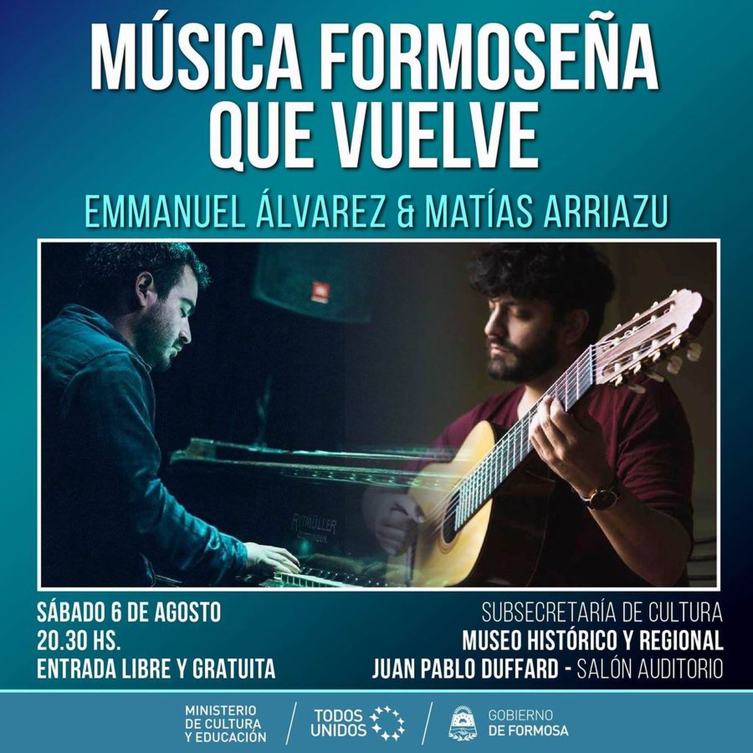 Música formoseña que vuelve
con Matías Arriazu & Emmanuel Álvarez