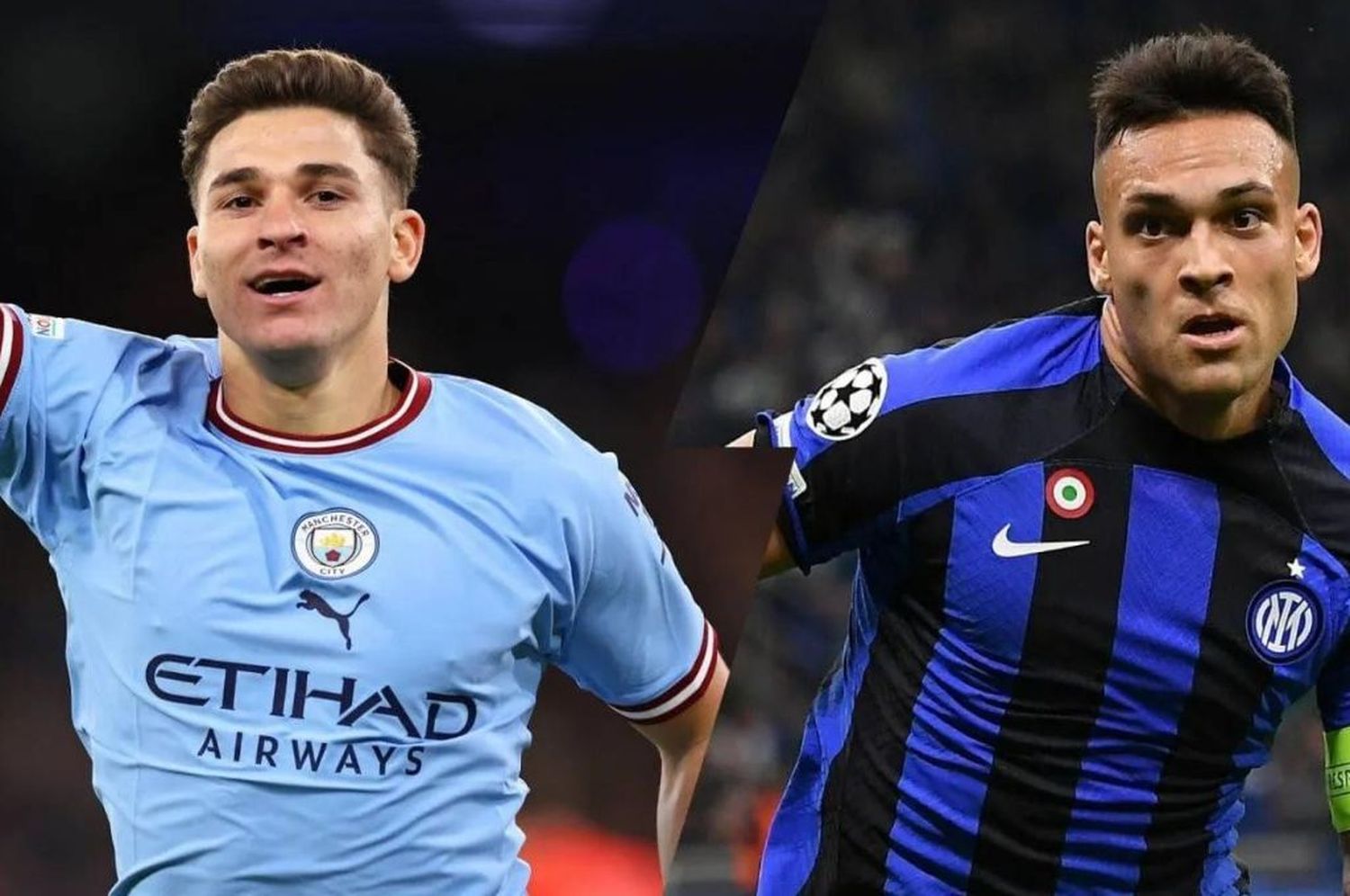 Lautaro Martínez y Julián Álvarez, frente a frente en la gran final de la Champions League