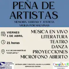 Cooparte realiza una peña por Malvinas