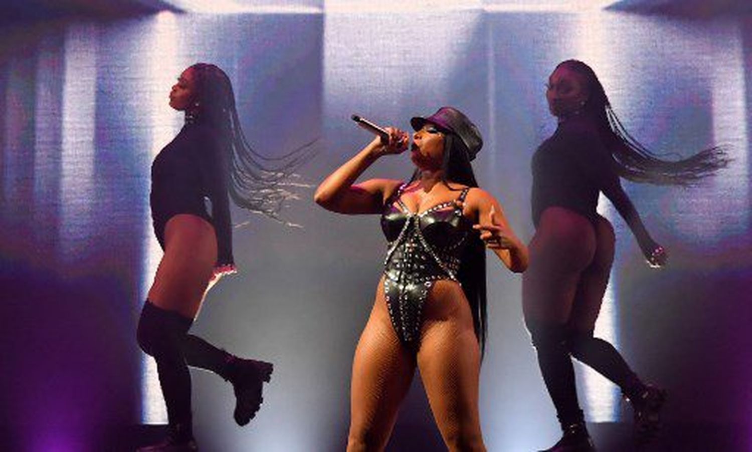 Megan Thee Stallion también estuvo presente en Glastonbury . Foto AFP