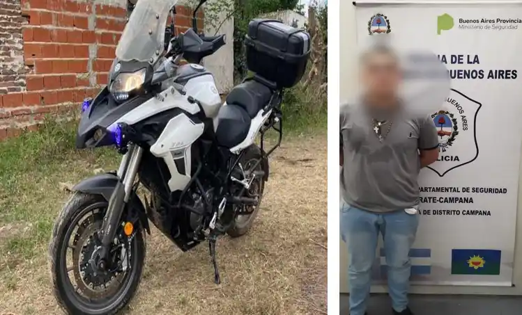 Recuperaron moto de alta cilindrada robada en el centro: la hallaron en Baradero y detuvieron a uno de los ladrones en Campana