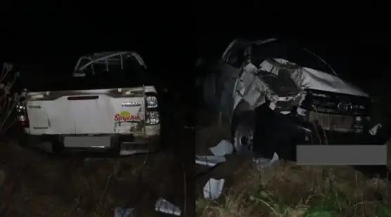 Volcó una camioneta de una conocida empresa avícola en Entre Ríos