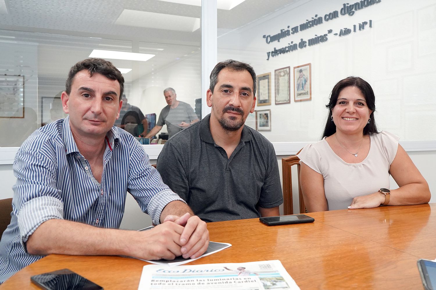 En Ecos Diarios. Mariano Valiante, Juan Pablo Ledesma y Verónica Bibbó