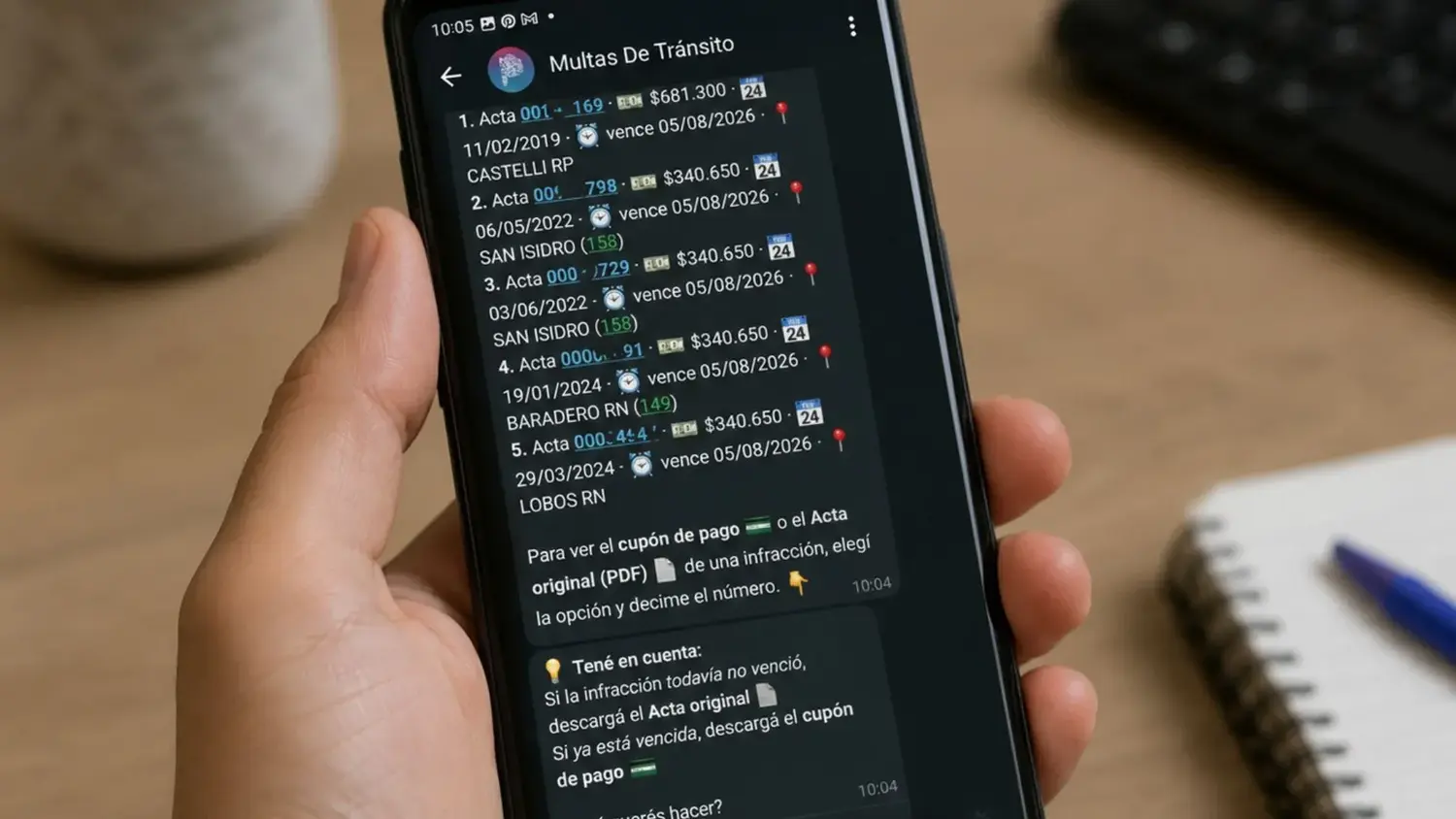 Los propietarios de vehículos pueden consultar las infracciones de tránsito a través del asistente virtual del Ministerio de Transporte bonaerense.