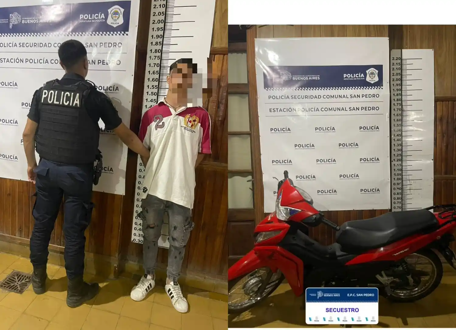 La moto fue puesta a disposición de la Justicia para su restitución.