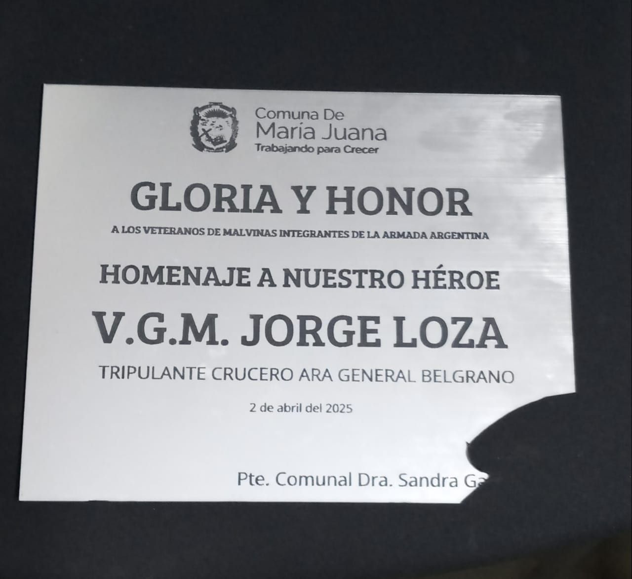 Repudio en la región: vandalizaron el homenaje a un héroe de Malvinas