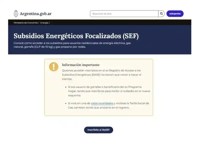 subsidio gas