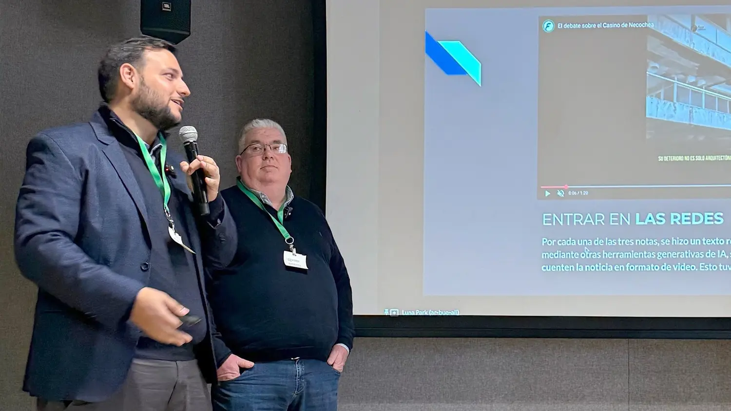 En Google Argentina. Ian Larsen y Nicolás Di Fiori durante la presentación