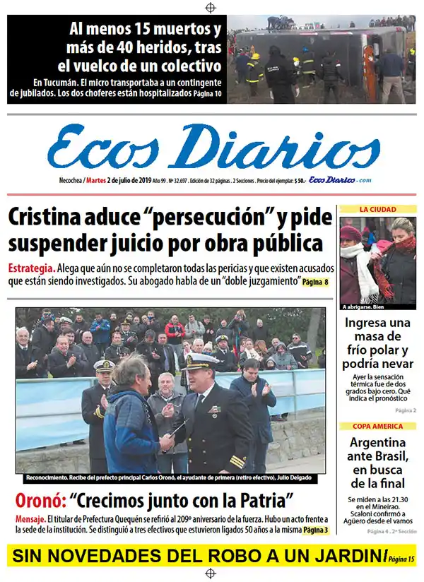 Tapa del 2 de julio de 2019
