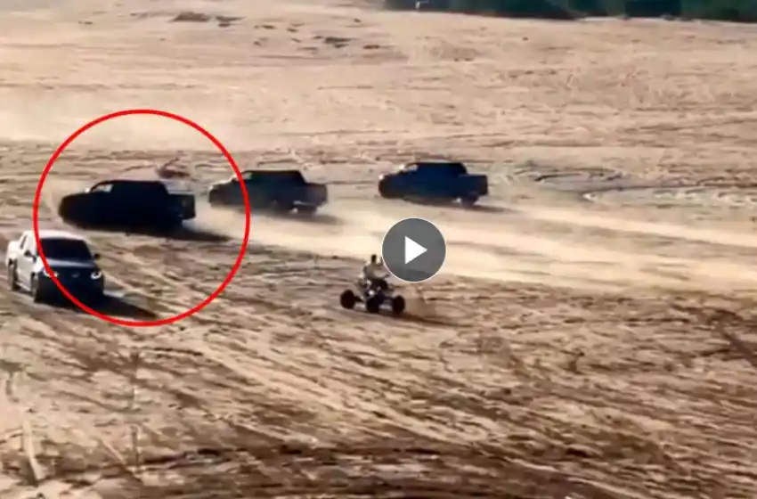 Tres camionetas arrasaron a una moto en Pinamar, el conductor voló por el aire y se dieron a la fuga