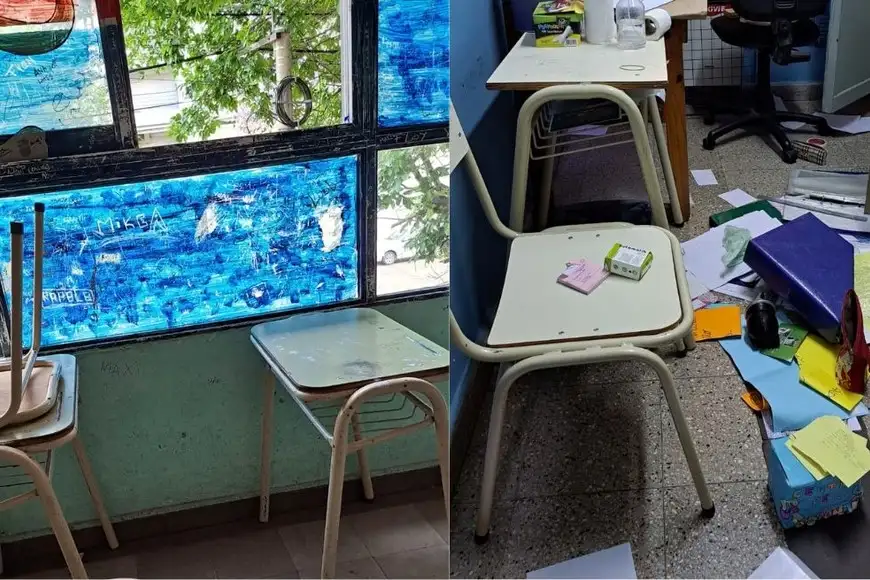 Además de robar elementos los delincuentes provocaron daños en el lugar.