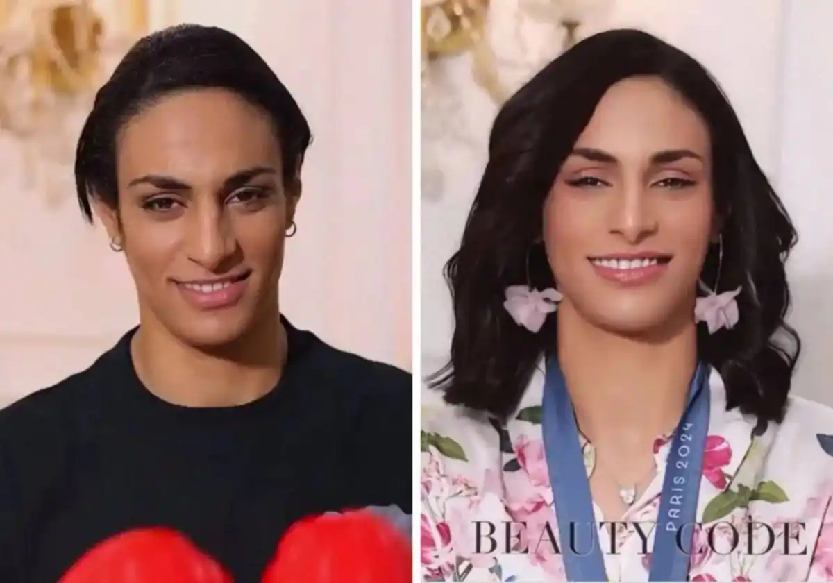 Imane Khelif antes y después de su nuevo cambio de imagen.
