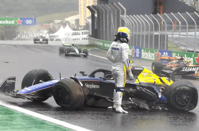 Primer traspié en Fórmula 1: Franco Colapinto chocó y quedó afuera del Gran Premio de Brasil