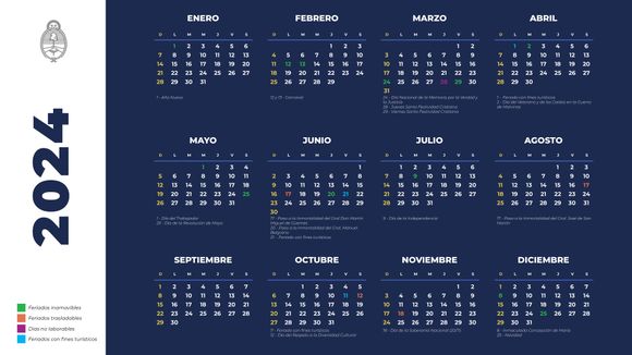 Oficializaron los feriados con fines turísticos del 2024
