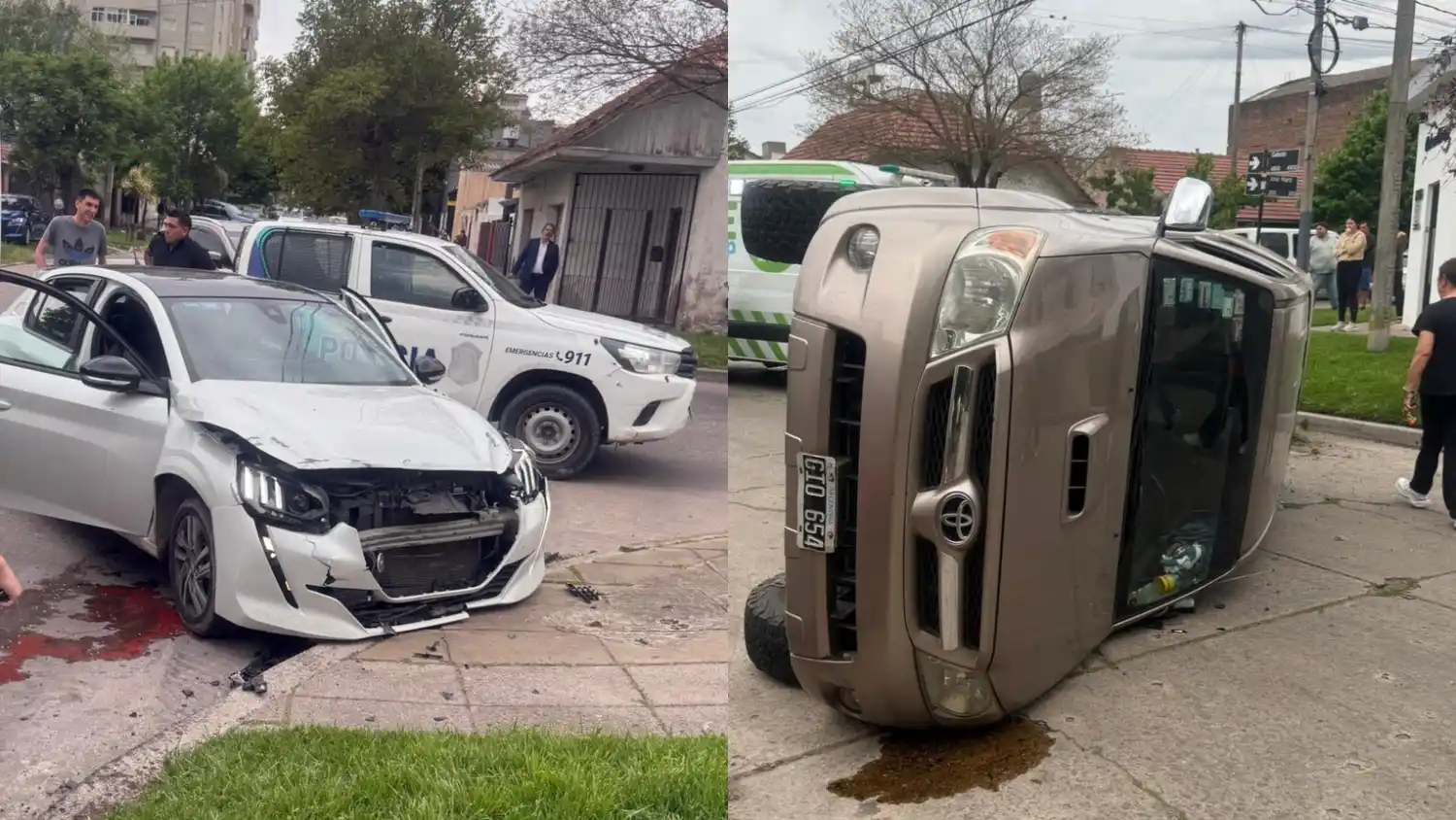 El conductor de la camioneta que volcó no sufrió lesiones.