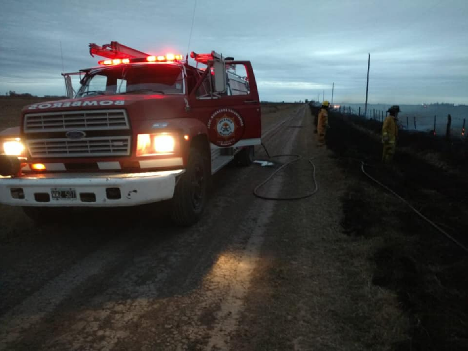 Incendio en la zona rural de San Jorge