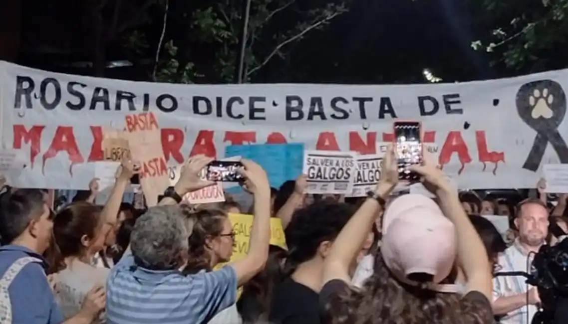 Manifestación contra la decisión judicial de devolver a sus dueños a galgos utilizados en carreras clandestinas
