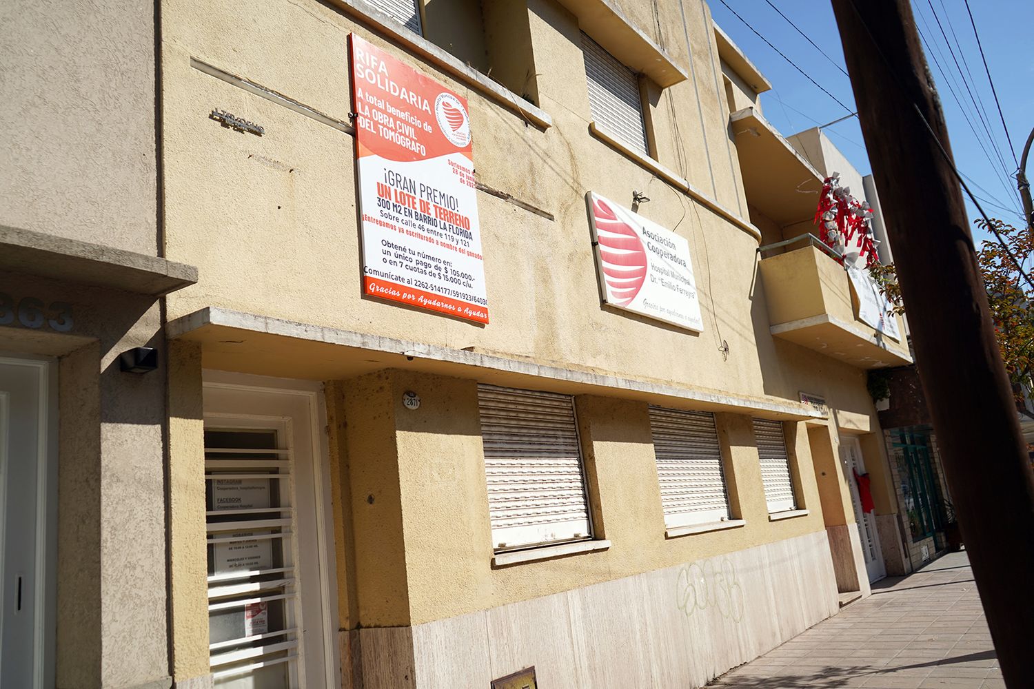 Cooperadora. Sede en calle 56 entre 57 y 59