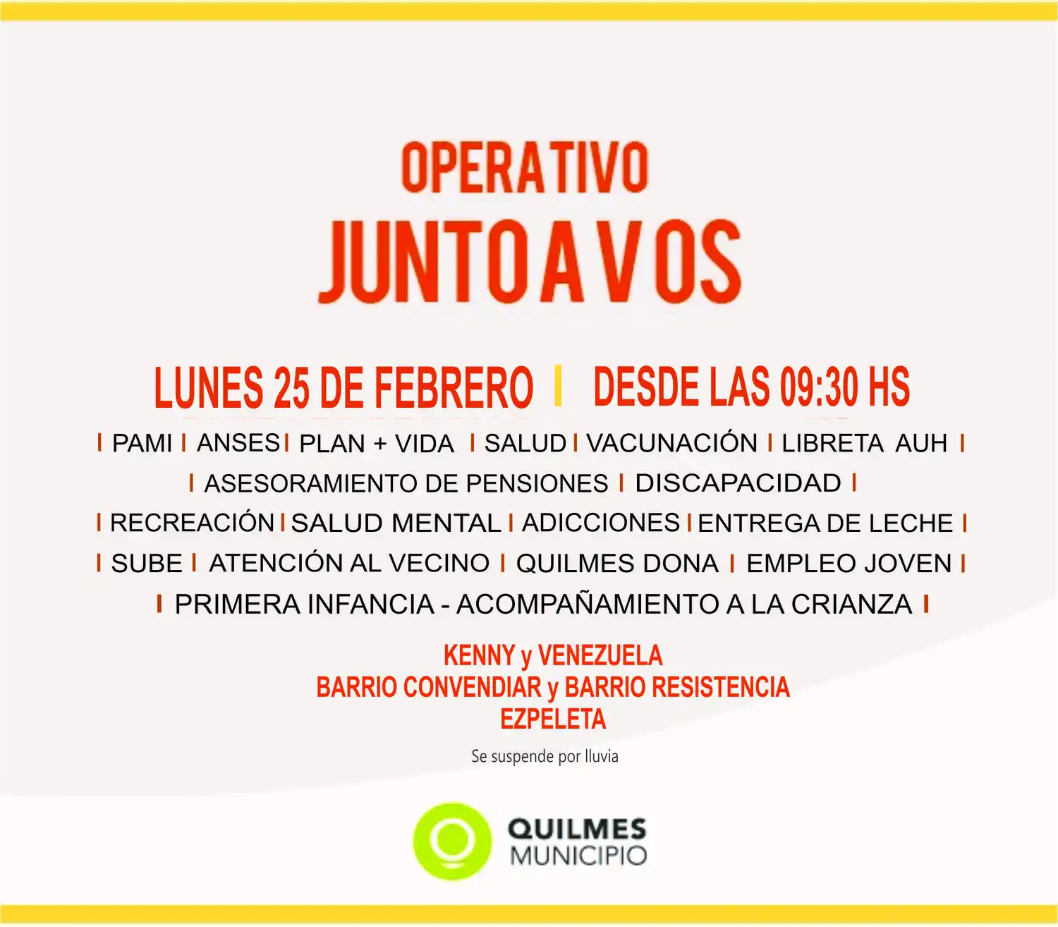 Quilmes: El operativo social "Junto a vos" llega este lunes a Ezpeleta 