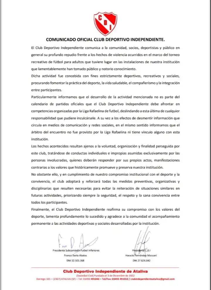 comunicado oficial