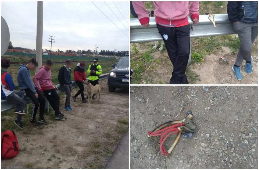 Detuvieron a un grupo de menores que atacaban con gomeras a automovilistas