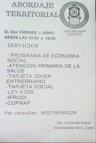Abordaje Territorial en Enrique Carbó