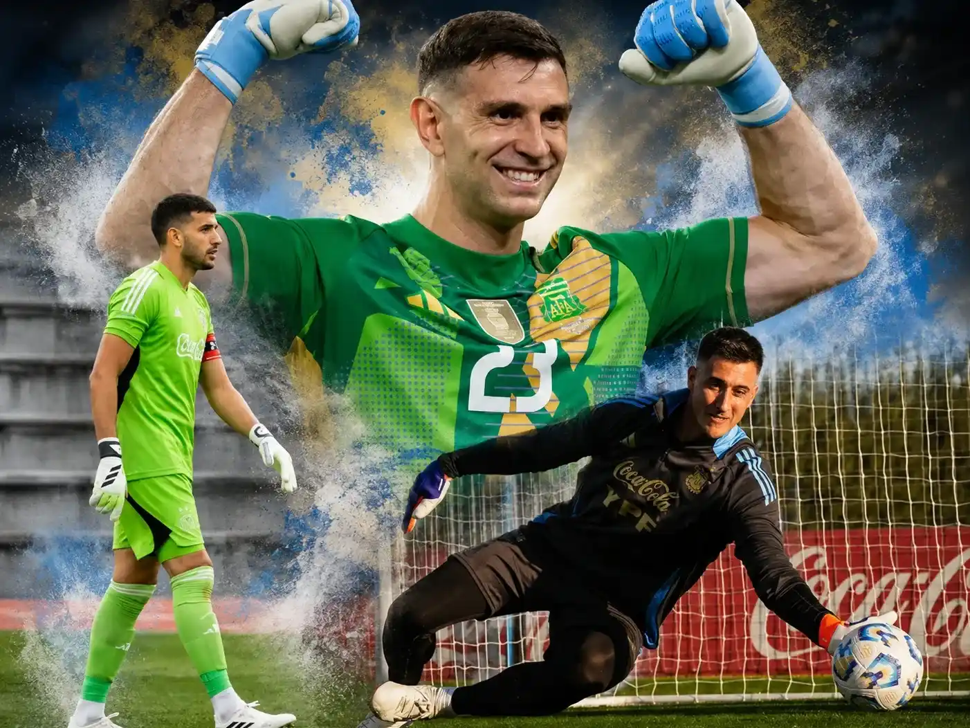 Garantía en el arco. El Dibu, Rulli y Juan Musso llegan bien preparados para el Mundial.