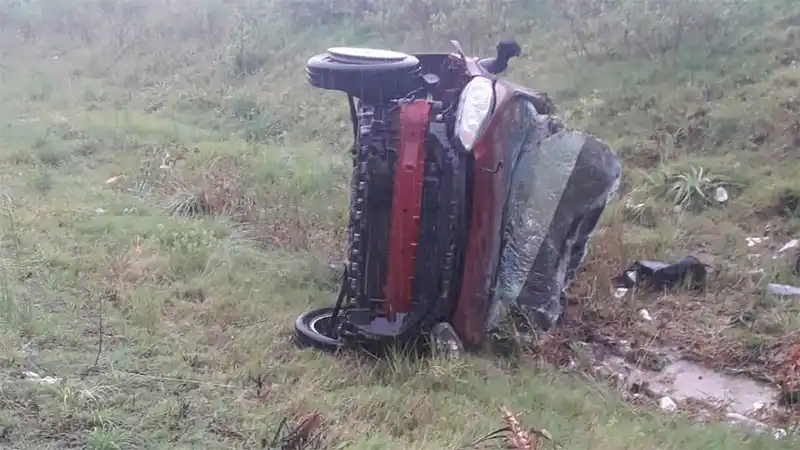 La lluvia y otro accidente en la Ruta 14