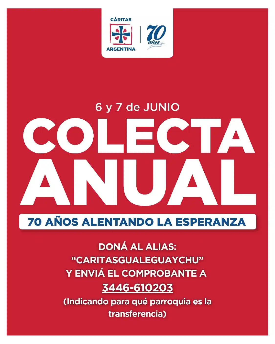 Cáritas lanzó su Colecta Anual y convocó a la solidaridad de la comunidad