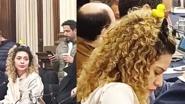 La legisladora se calzó el patito y fue viral.