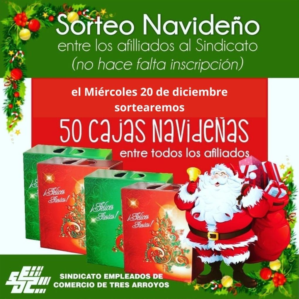 El Sindicato de Empleados de Comercio sortea 50 cajas navideñas