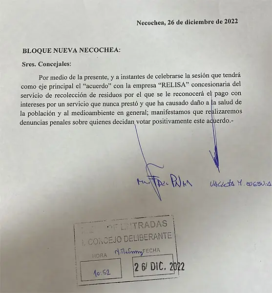 Amenaza de denuncia penal a los bloques de  concejales
