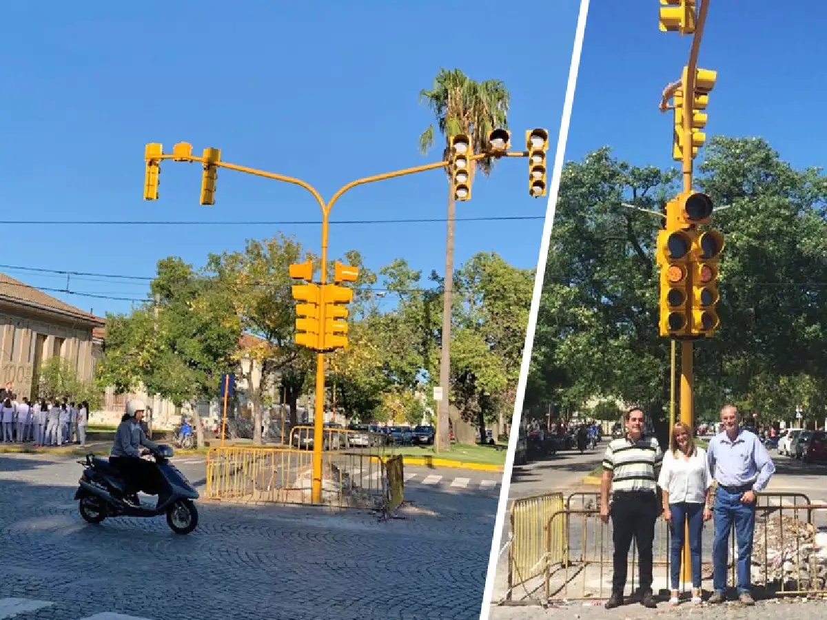 Finalizó instalación del semáforo que “ganaron” los estudiantes