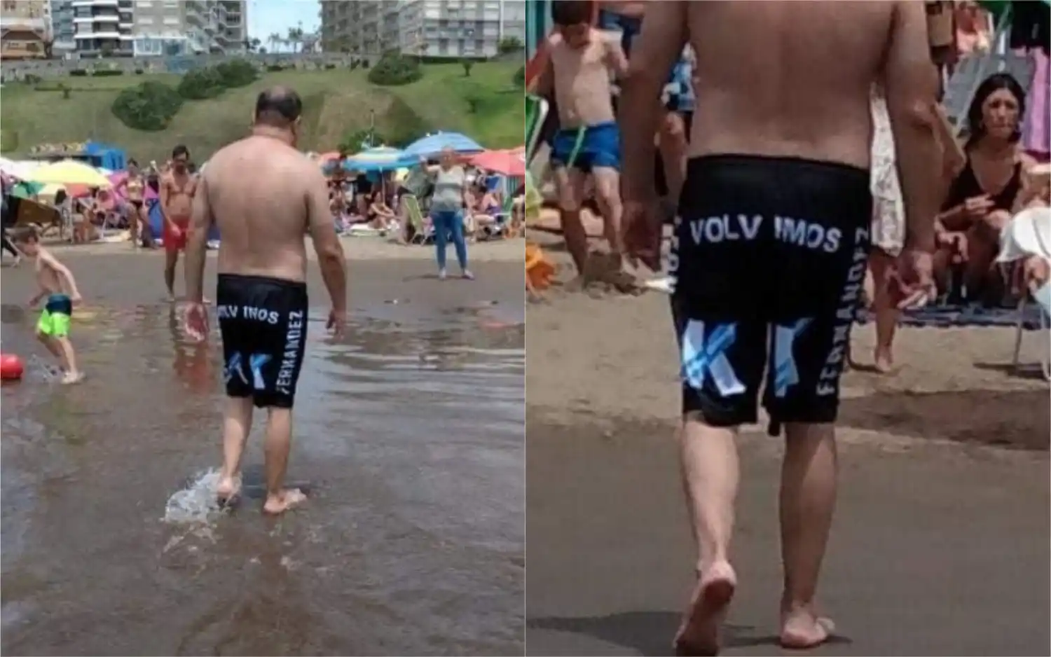 "Volvimos": La insólita malla de un turista en las playas de Mar del Plata que es furor en las redes