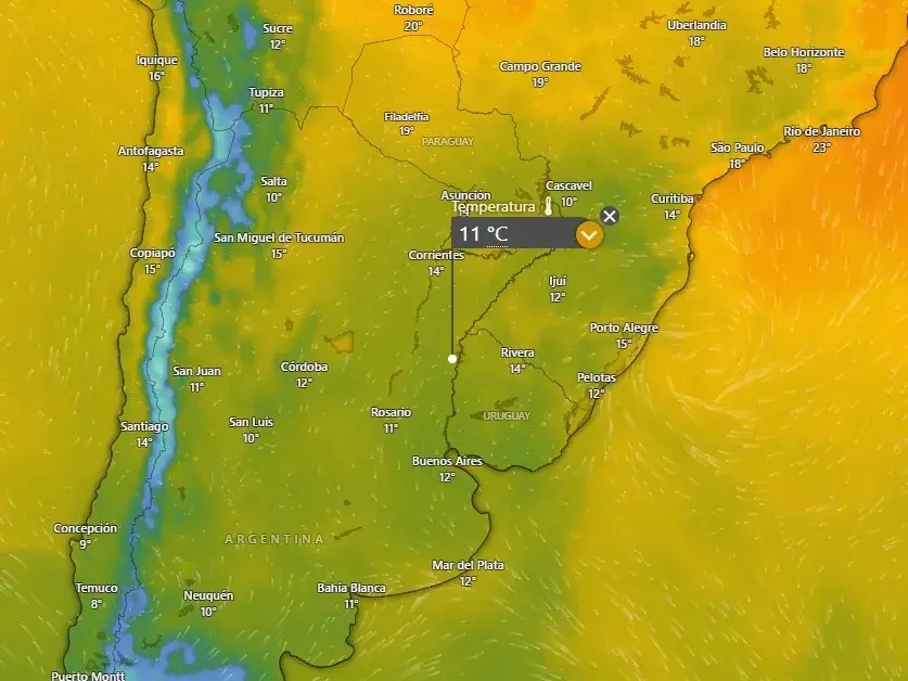 Un anticiclón se instalará sobre Entre Ríos y anticipan heladas con mínimas de hasta 2 grados