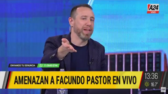 El periodista Facundo Pastor fue amenazado en vivo mientras estaba al aire por A24