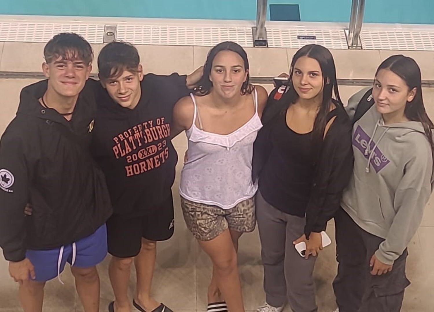 Benjamín Bitsch, Ramiro Villa, Jazmín Abrahan, Amelia Ruiz y Domenica Mammoliti