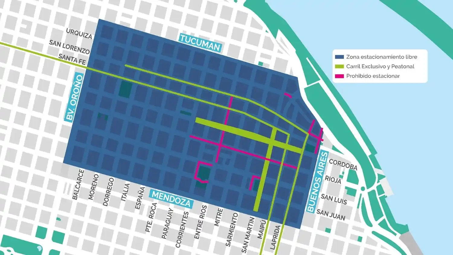 El estacionamiento medido en el microcentro será gratuito por vísperas del Día del Padre este sábado.