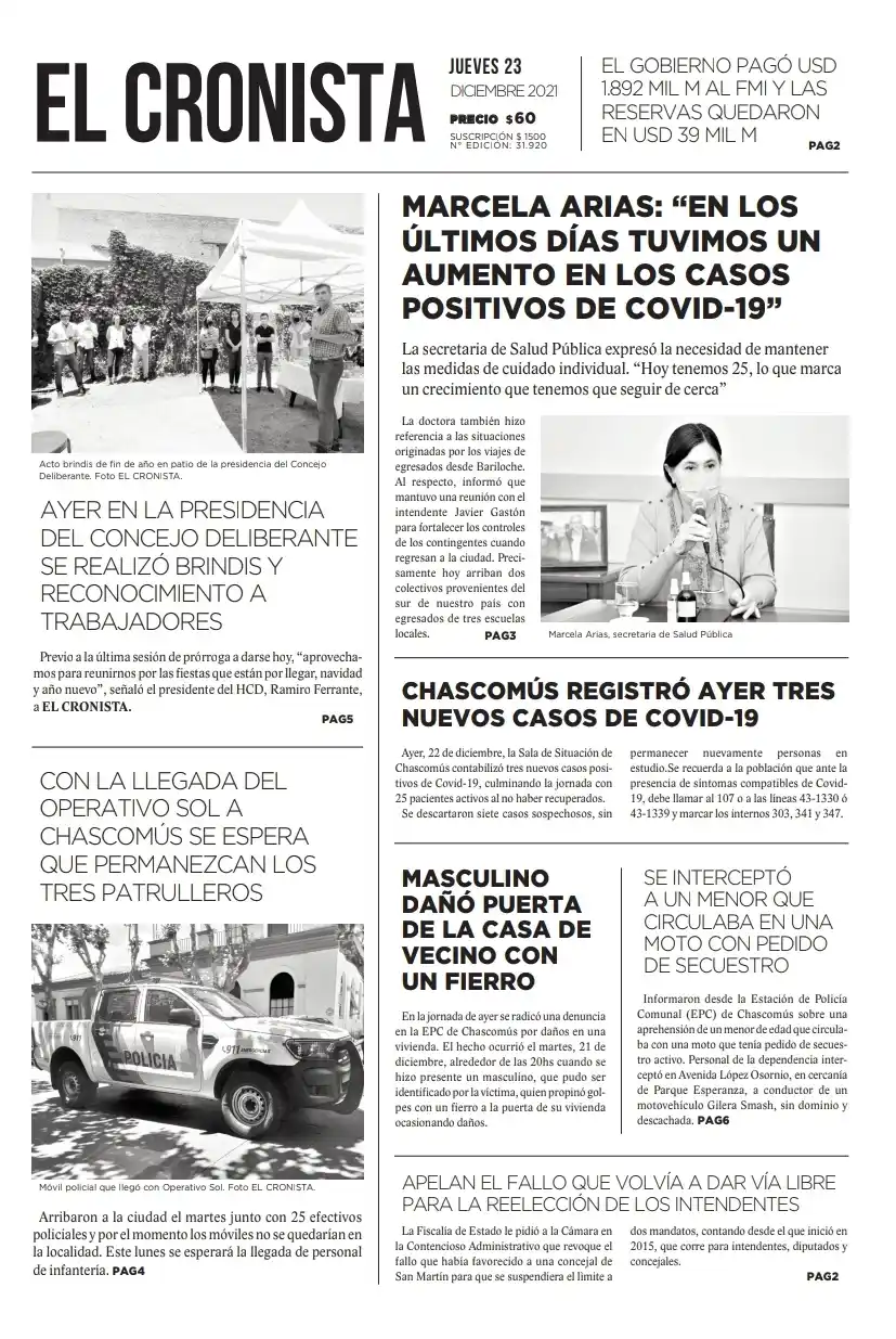 Tapa 23 diciembre 2021