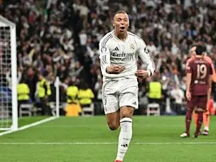Kylian Mbappe anotó un triplete para Real Madrid que derrotó a Manchester City - Créditos: @JAVIER SORIANO