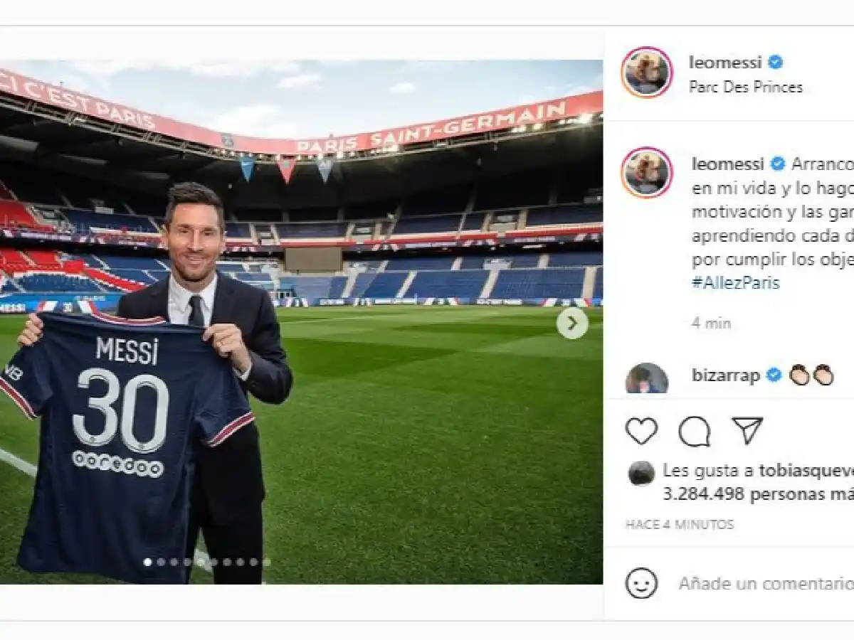Messi hizo su primer posteo como futbolista de PSG