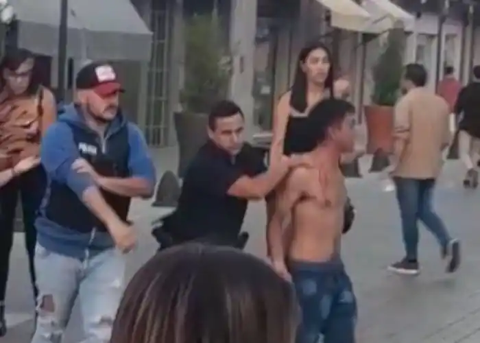 Pelea contra policías: apareció el video y el agente lesionado