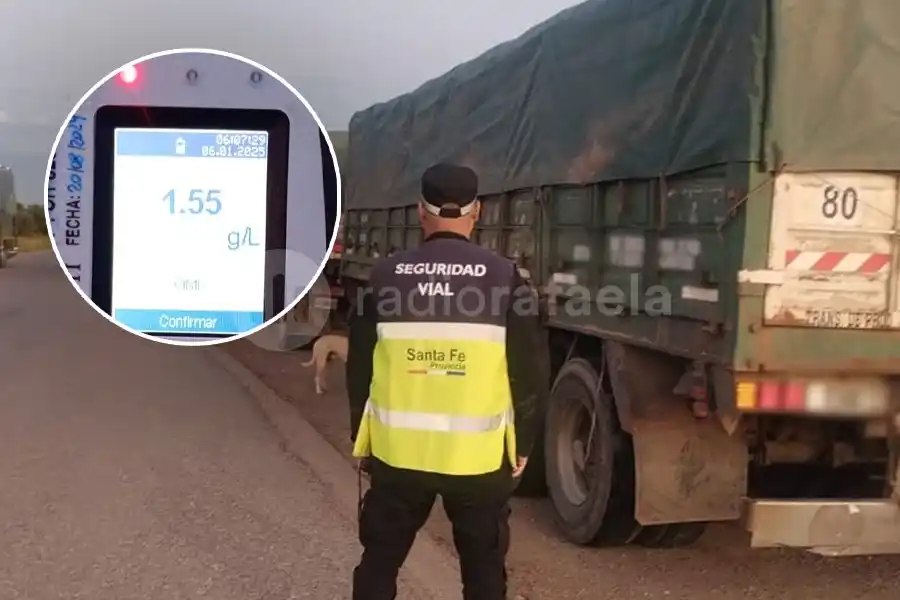 Detuvieron un conductor profesional de camión por dar positivo en alcoholemia en operativo de control