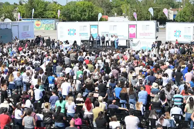 El acto en el Estadio Único Diego Armando Maradona.