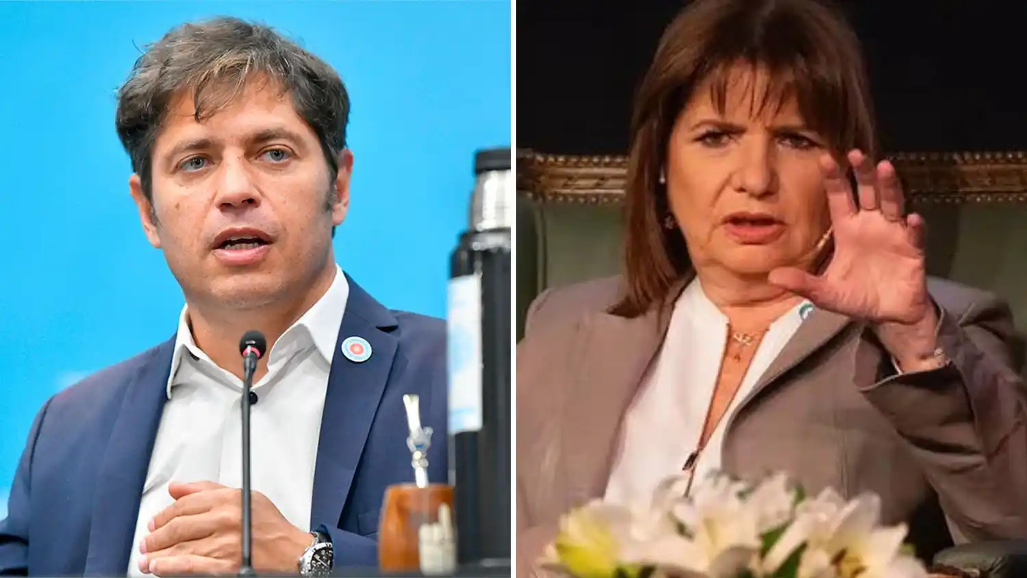 Axel Kicillof y Patricia Bullrich y un nuevo cruce por la Seguridad en la Provincia.