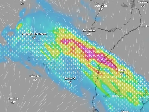 Emitieron alerta amarillo y naranja por tormentas fuertes y severas